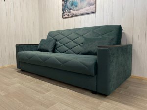 Диван Престиж-15 НПБ+МДФ, велюр Sensey bottle green в Покачах - pokachi.magazin-mebel74.ru | фото