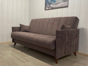 Диван Престиж-3 НПБ, велюр Sensey Dusty plum в Покачах - pokachi.magazin-mebel74.ru | фото