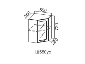 Ш550ус/720 Шкаф навесной 550/720 (угловой со стеклом) в Покачах - pokachi.magazin-mebel74.ru | фото